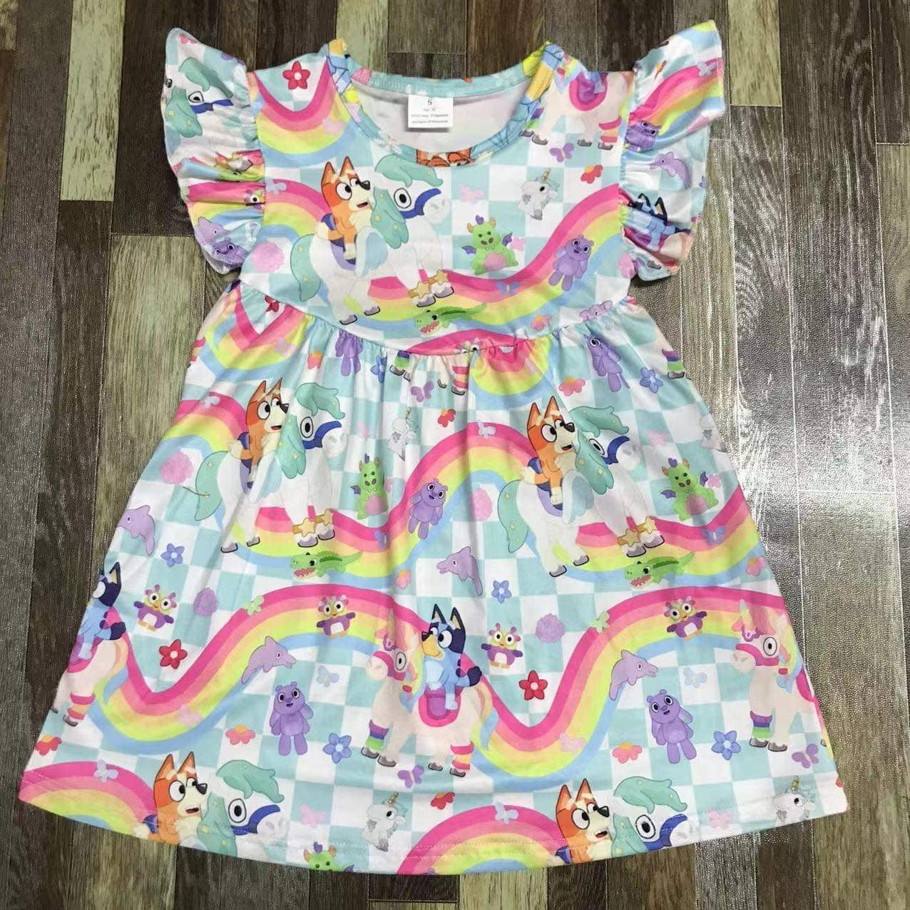 Rainbow Blue Dog Dress