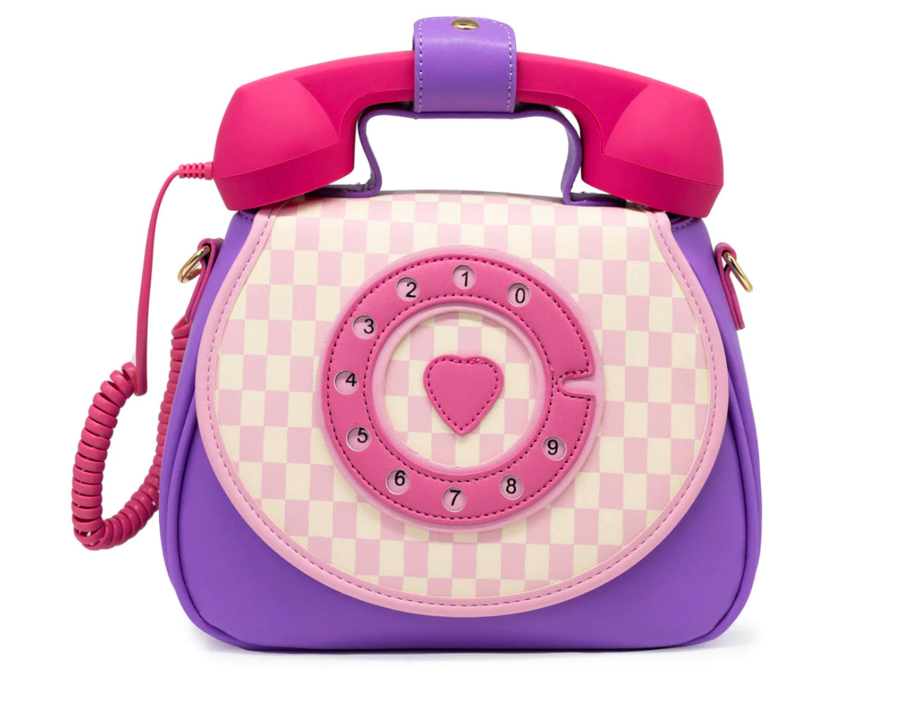 Purple Checker Real Phone Purse