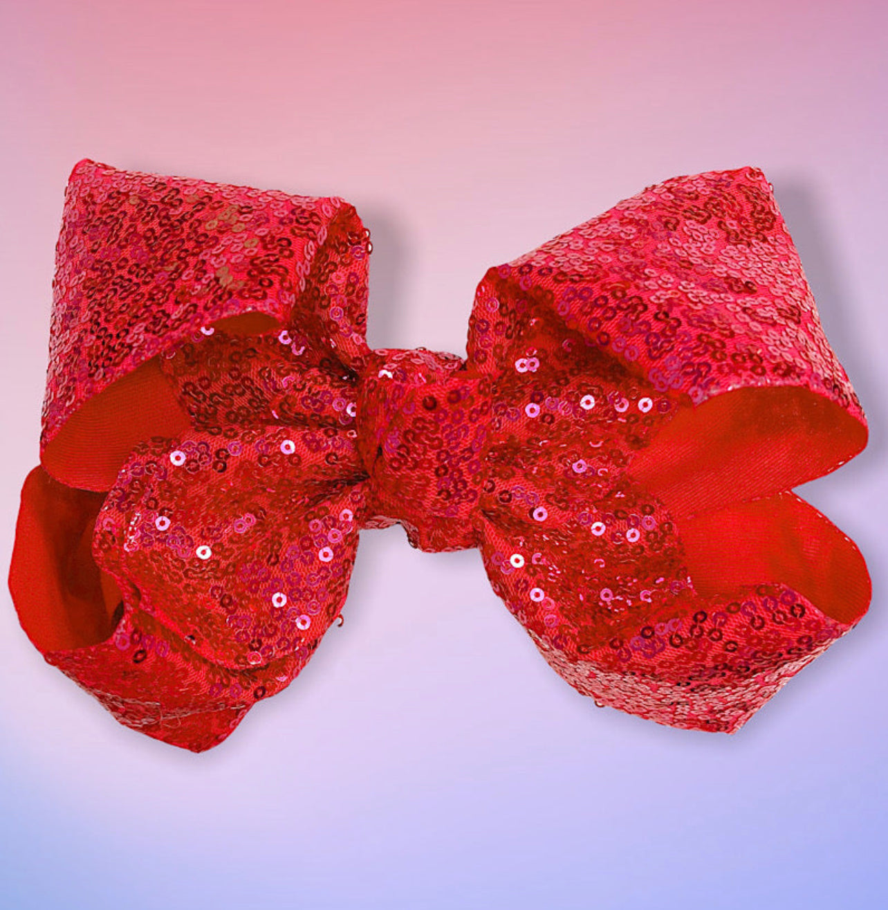 Red 7.5" Sequin Hair Bow