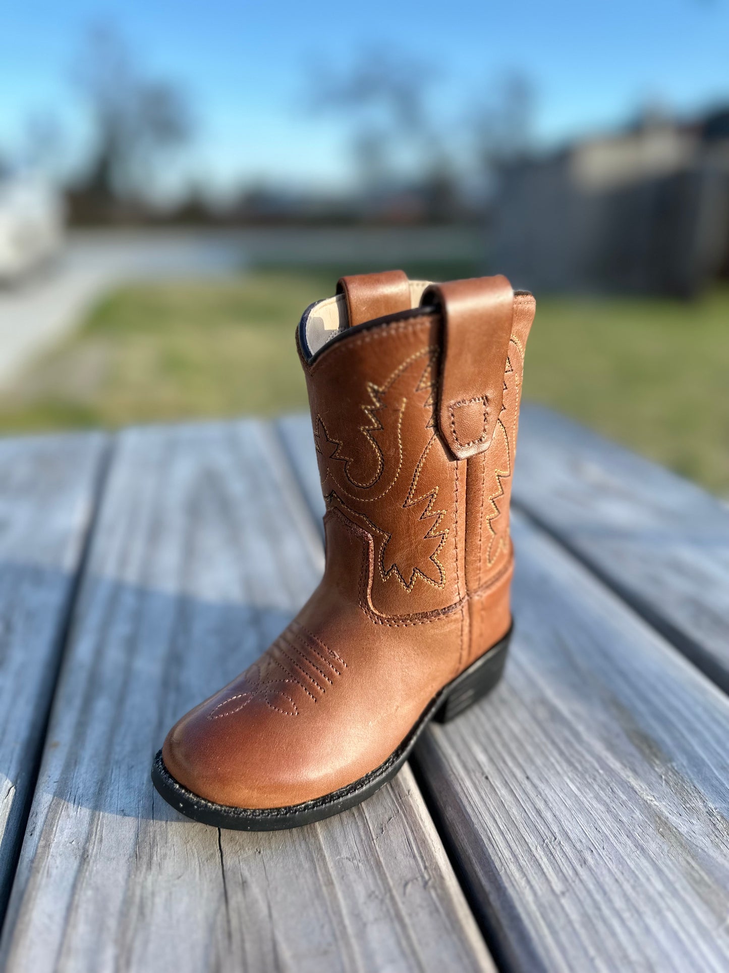 Old West Brown Leather Boots