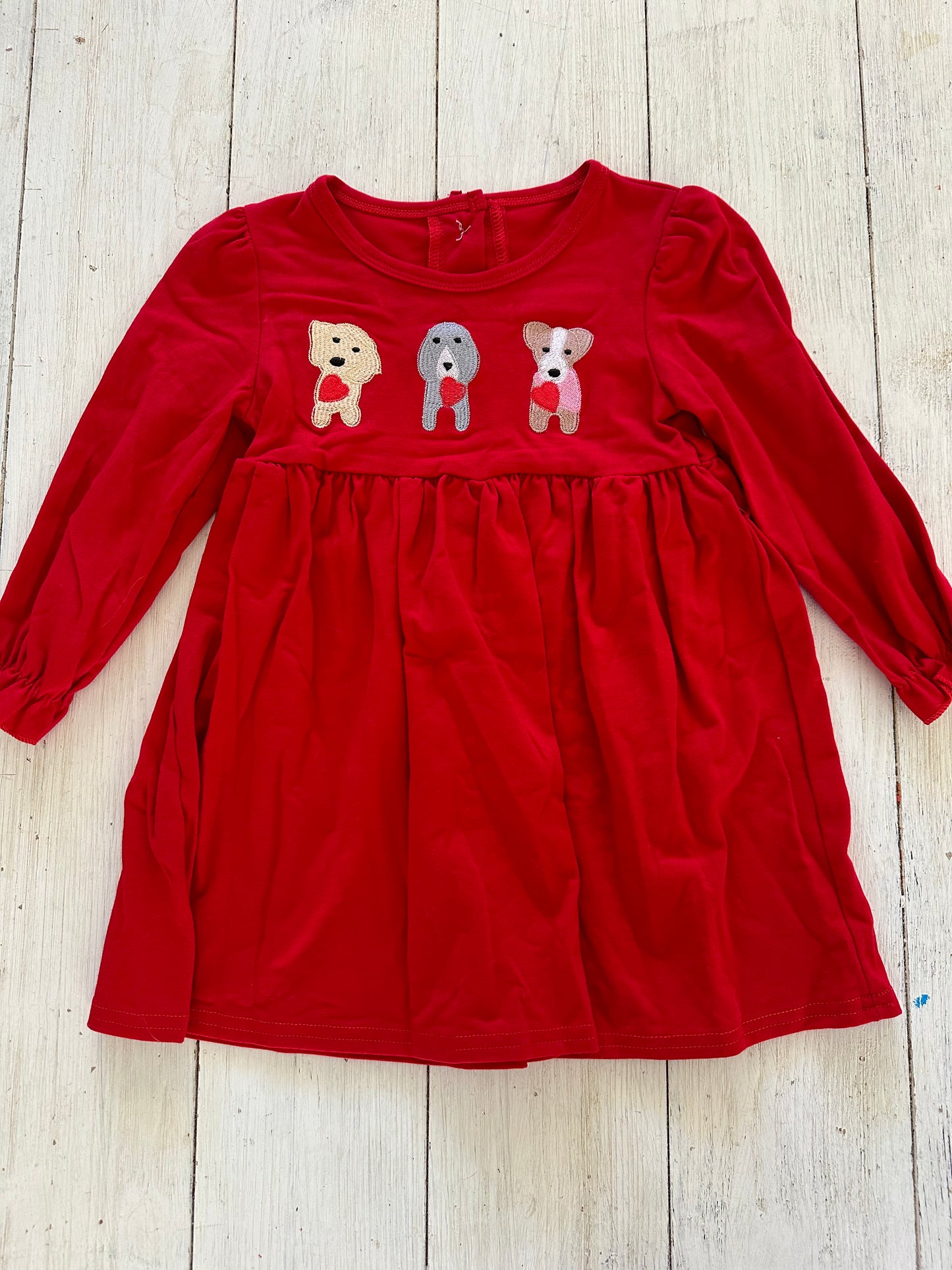 Embroidered Valentine's Puppy Dress