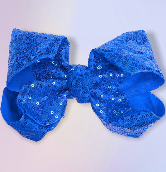 Royal Blue 7.5" Sequin Hair Bow