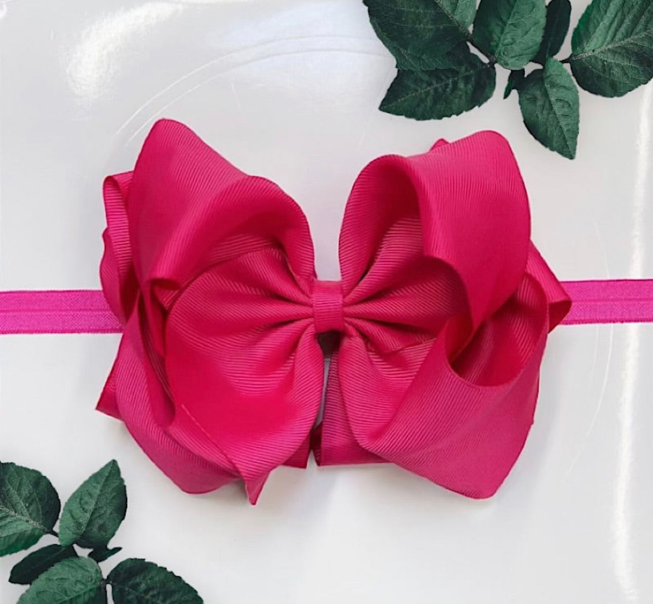 Dark Pink 6" Bow Baby Headband