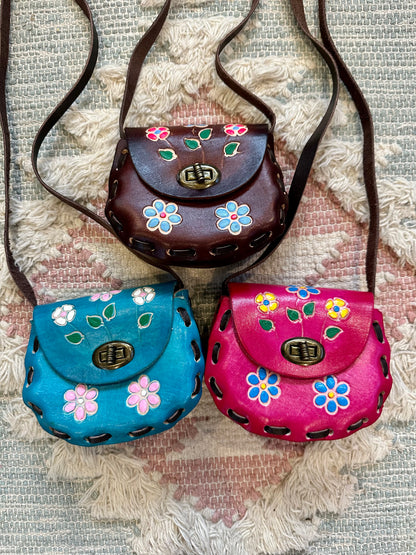 Floral Leather Purses