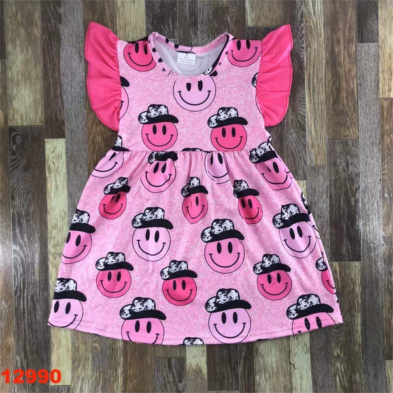 Pink Cowgirl Smiley Dress