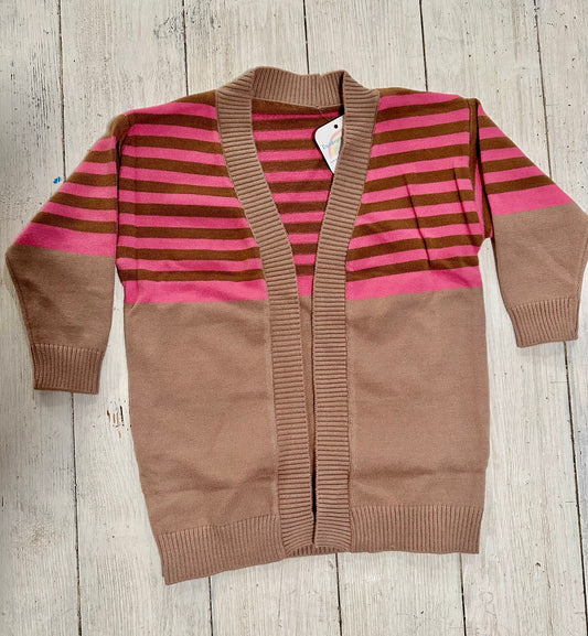 Pink & Tan Stripe Sweater