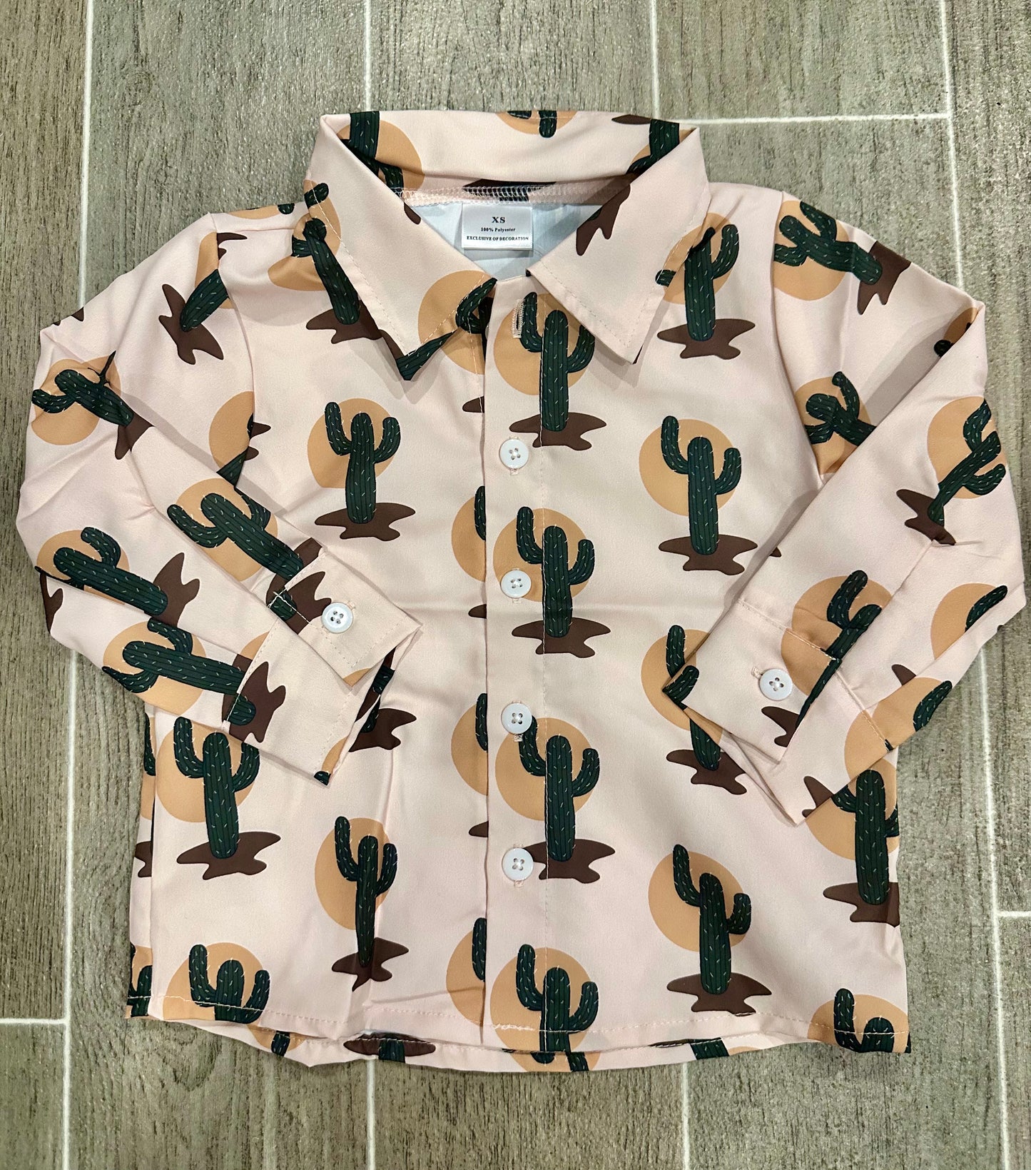 Boys Tan Cactus Shirt