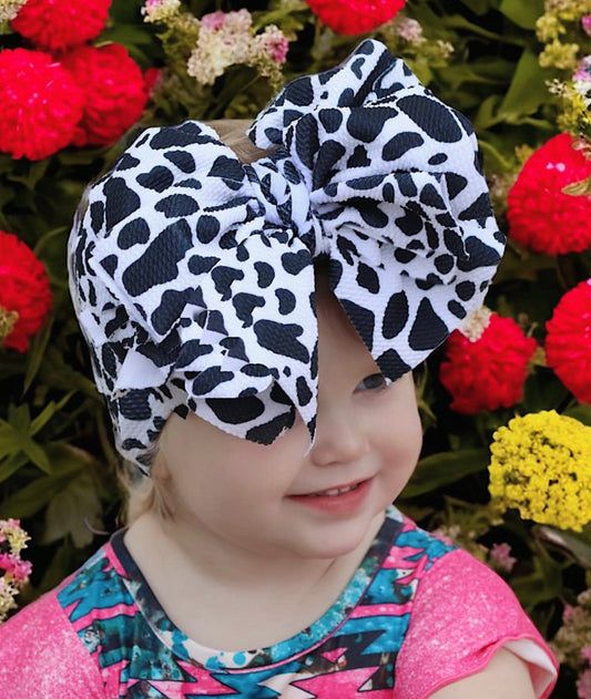 Oversized Cow Print Headband