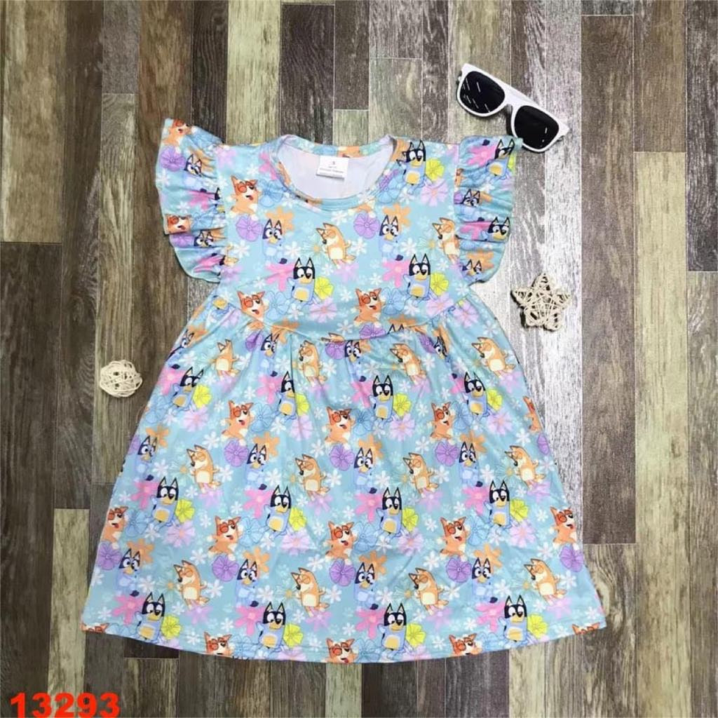 Blue Dog Floral Dress