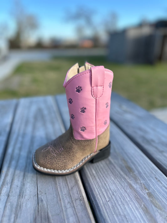 Old West Pink Paws Boots