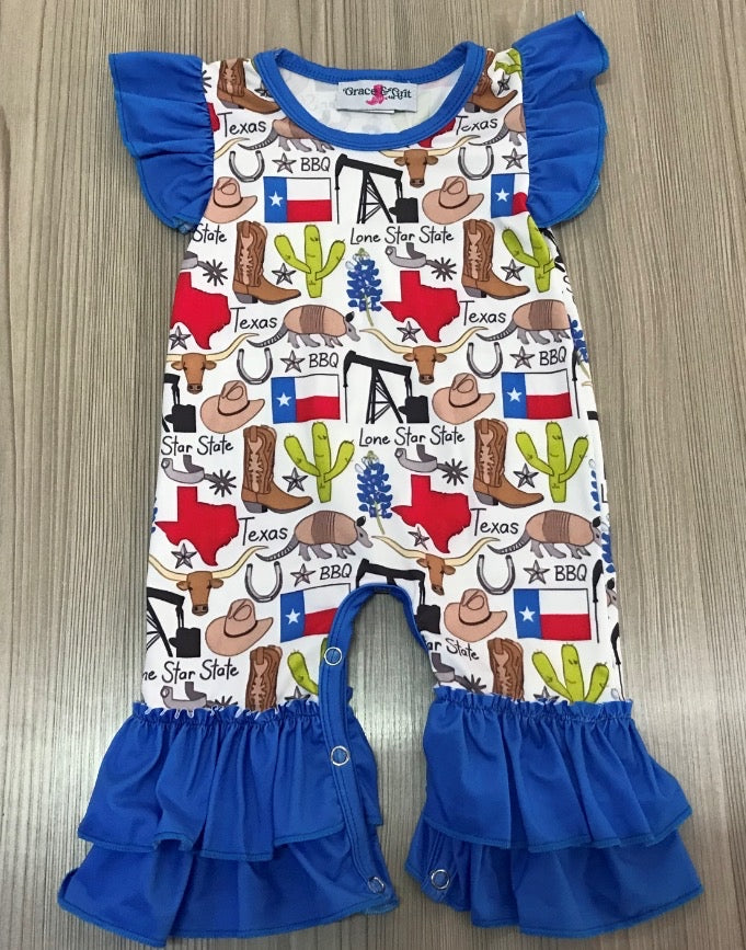 Lonestar State Girls Romper