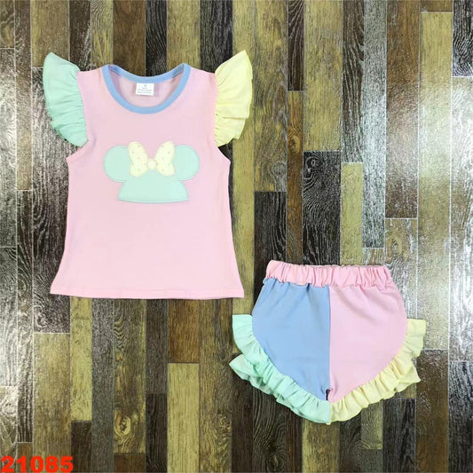 Girls Mouse Shorts Set