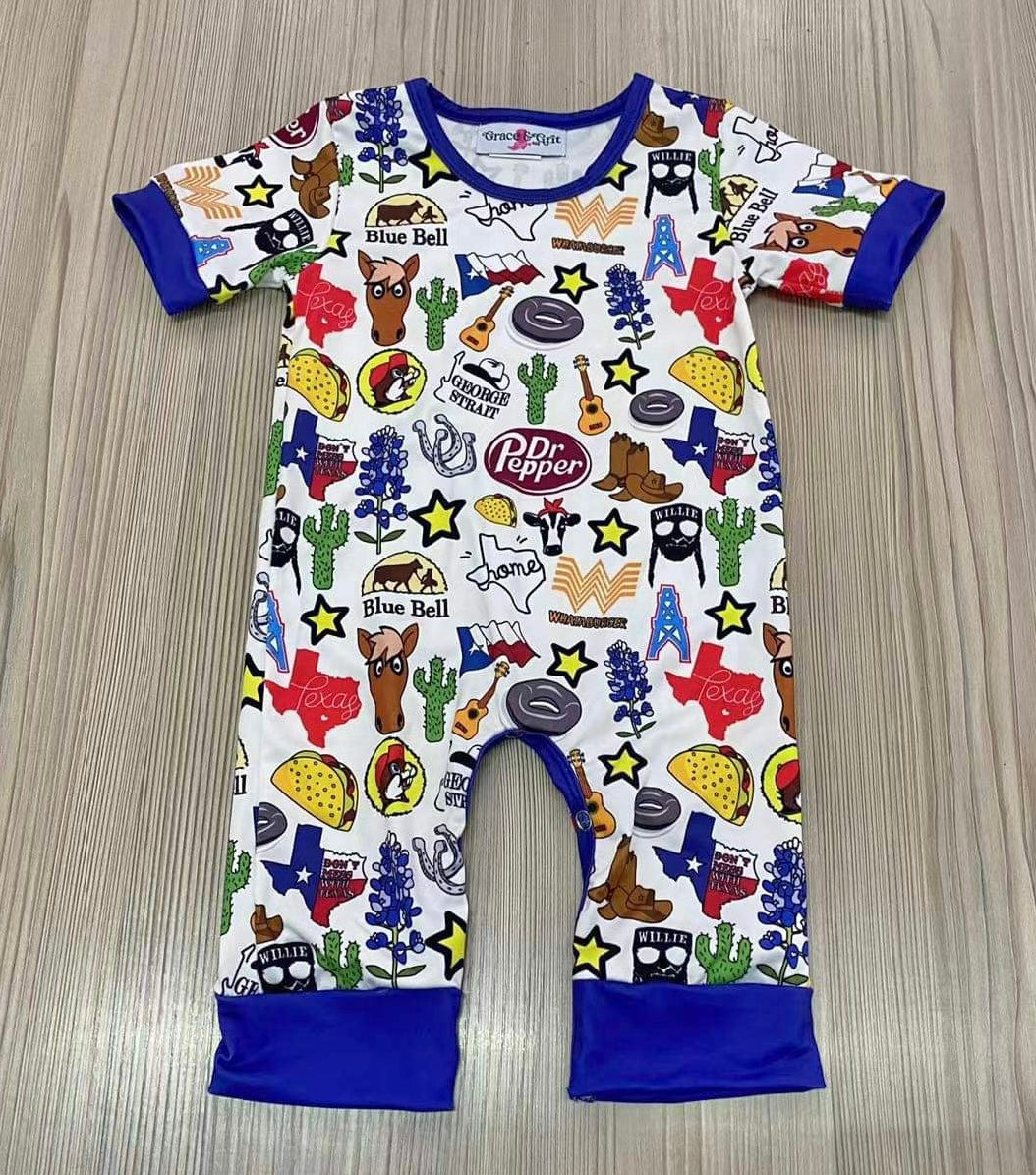 Boys Pant Totally Texas Romper