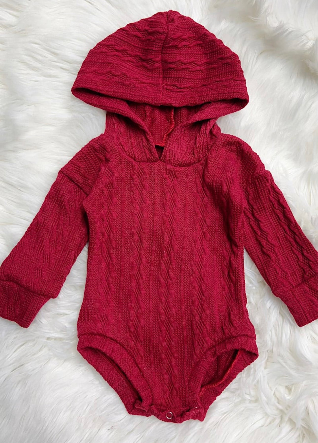 Red Cable Knit Romper