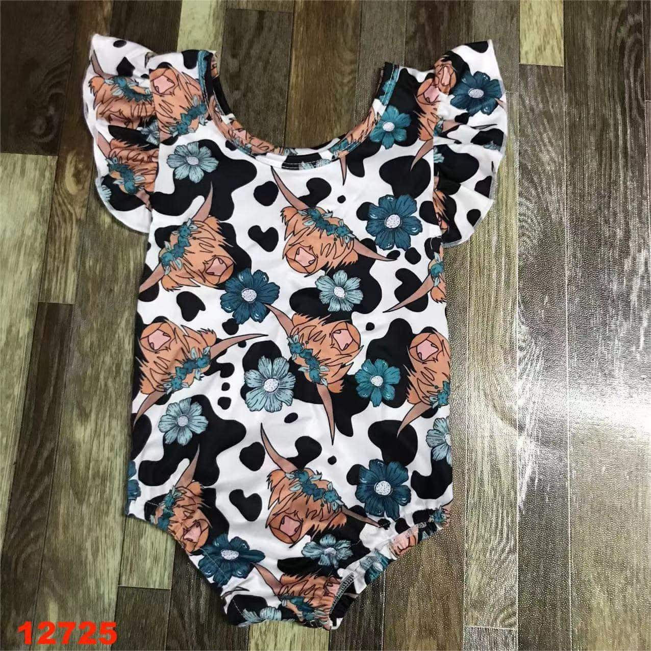 Highland Cow Print Romper