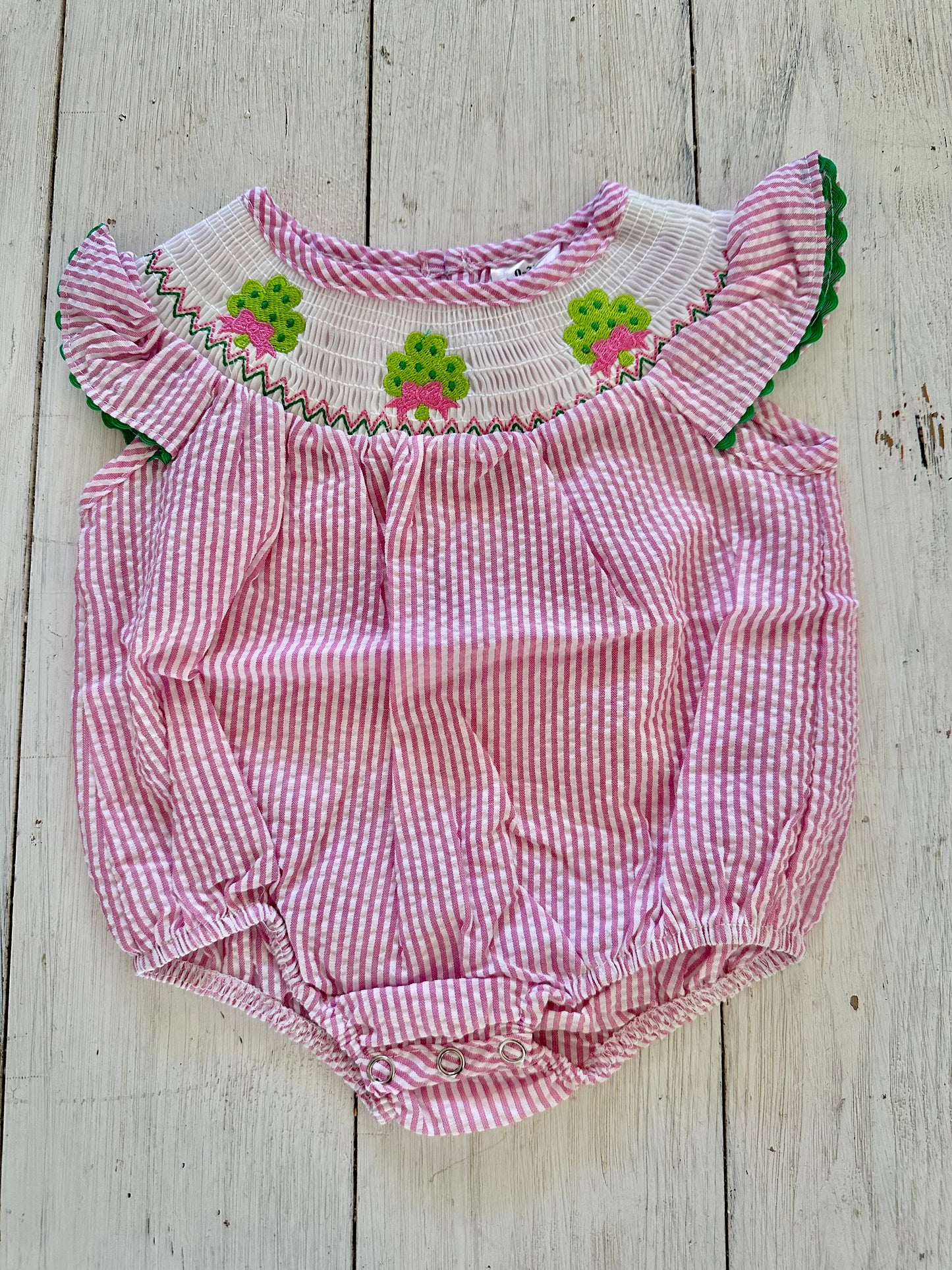 Pink Smocked St Patty's Bubble