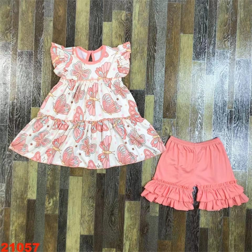 Coral Butterfly Short Set