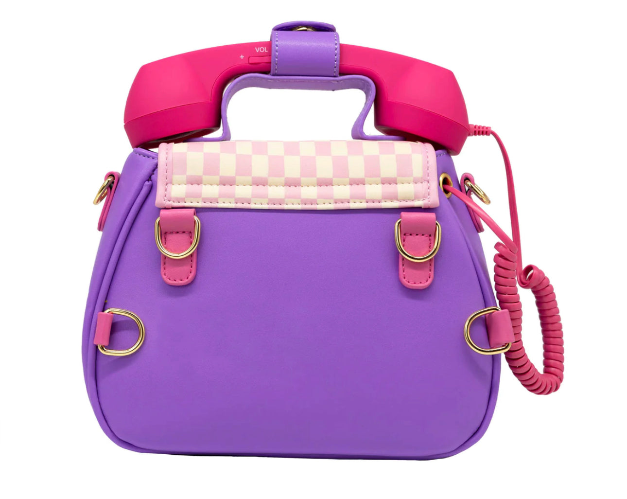 Purple Checker Real Phone Purse