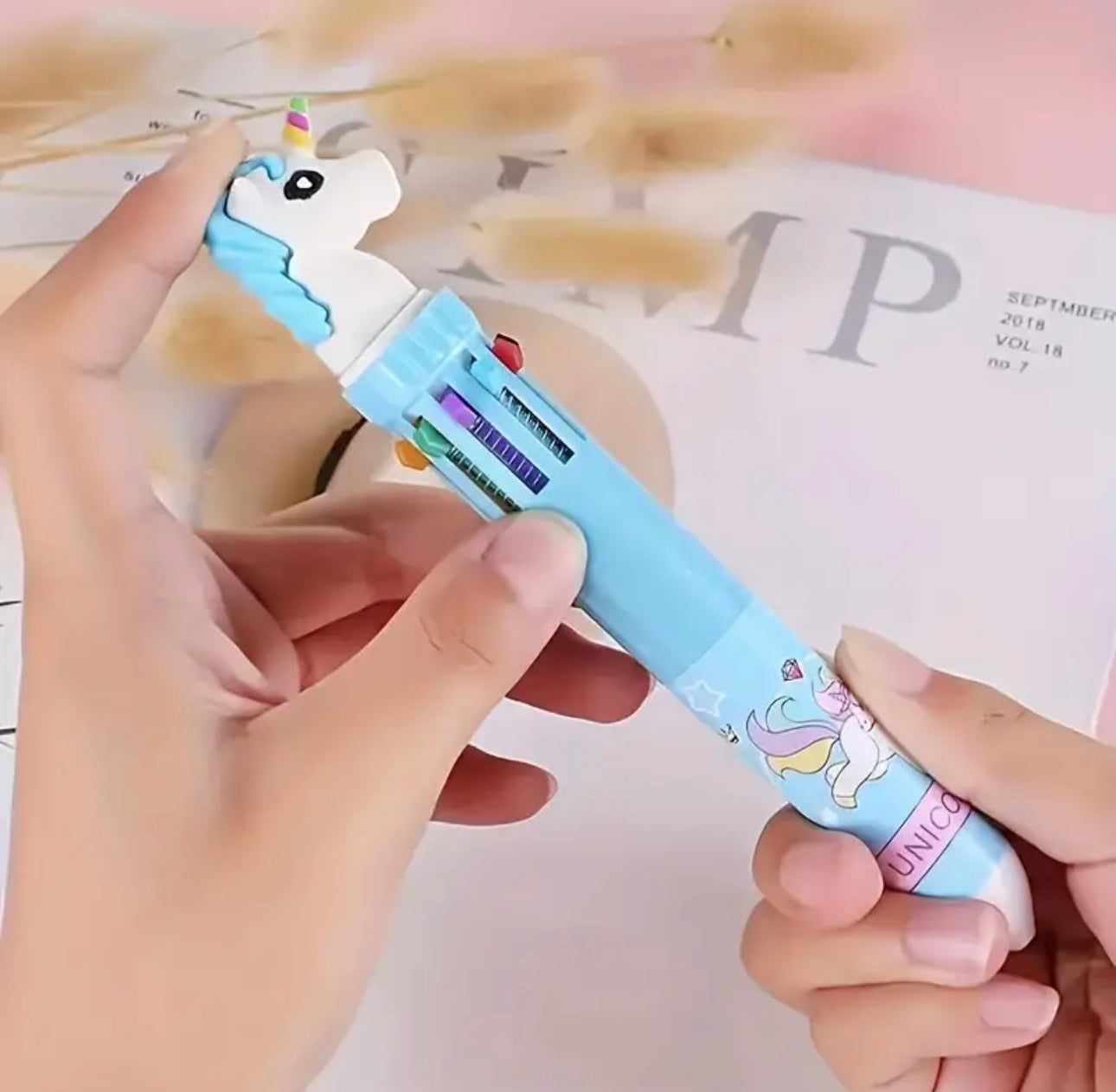 Multi Colored Ink Unicorn Pen