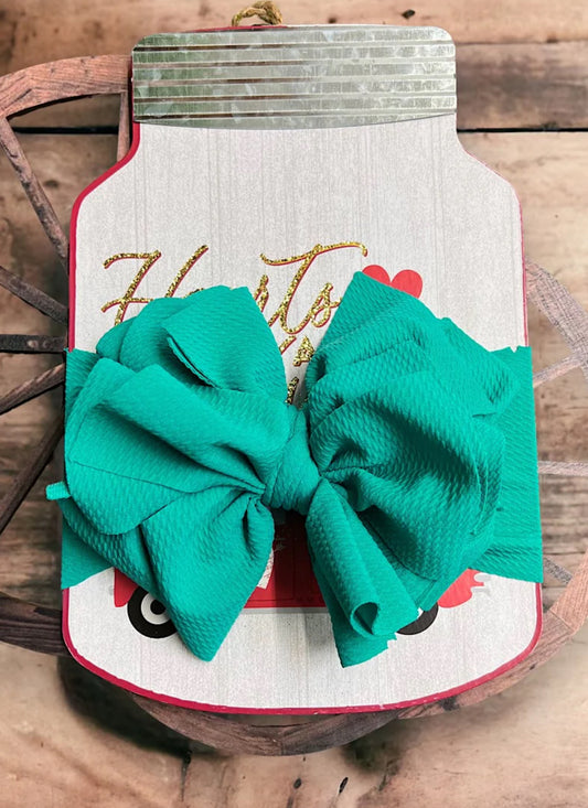 Oversized Turquoise Bow Headband