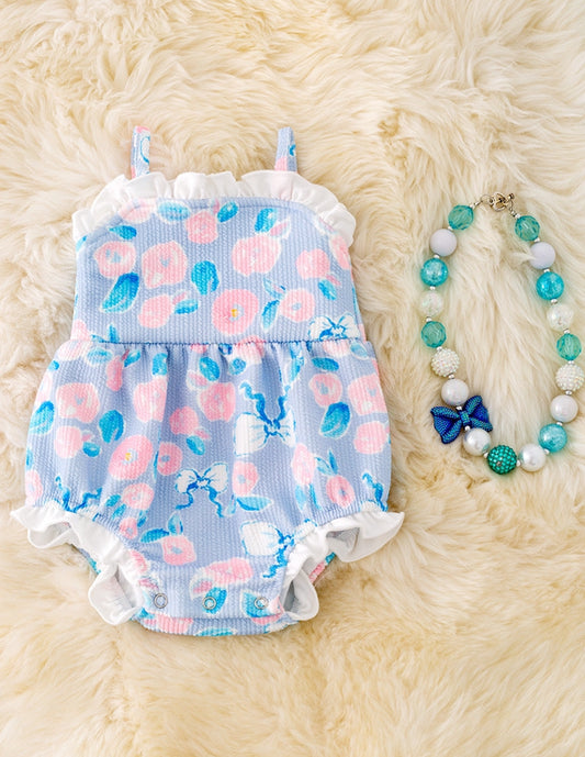 Blue Floral Romper