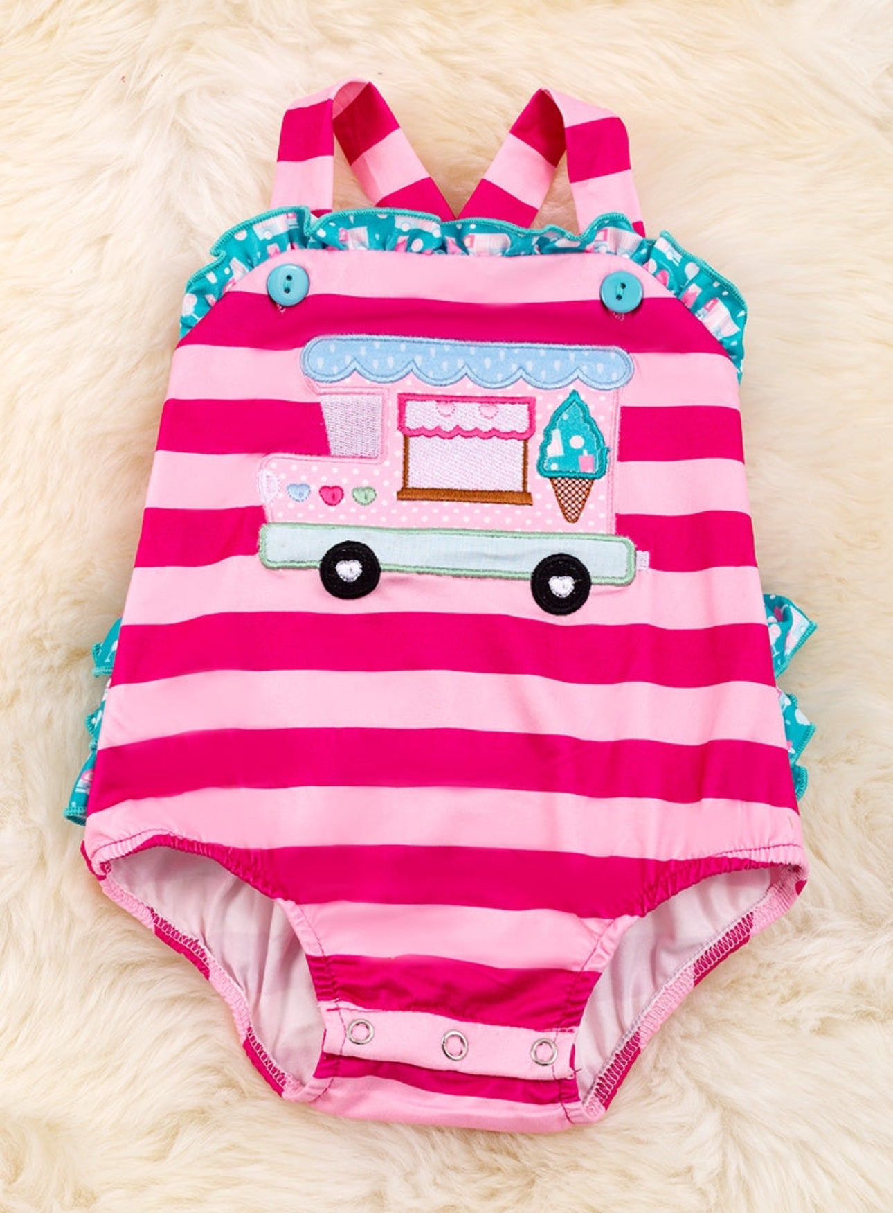 Applique Ice Cream Truck Romper