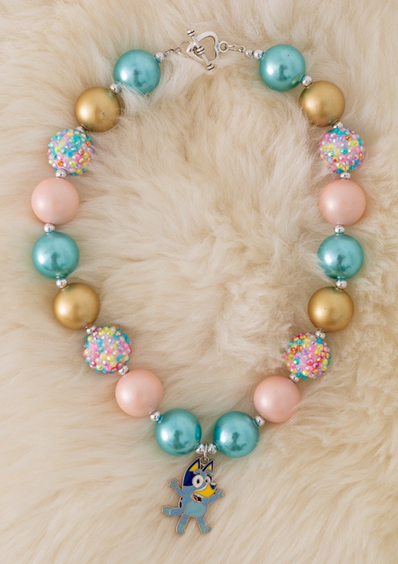 Blue Dog Bubble Necklace