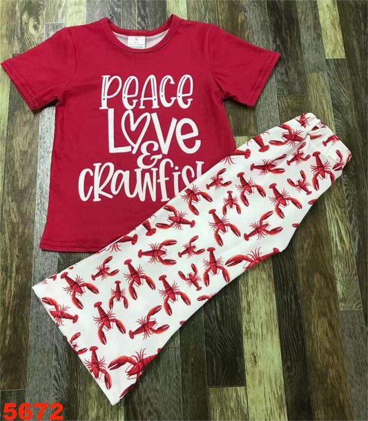 Peace Love Crawfish Pant Set