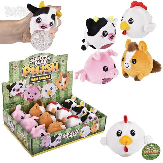 Farm Animal Squeezy Bead Plush